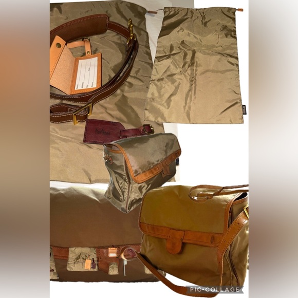 Hartmann Nylon/Leather Brown/Tan Carryon PLUSMulti Use Messenger Bag LOT!!